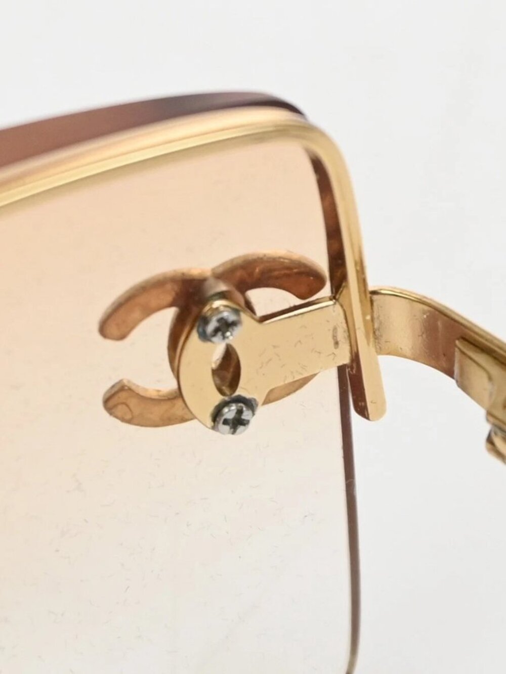 CHANEL CC Logo Rhinestone Rimless Sunglasses 4092-B Plastic Metal GHW 63RL930 - Picture 7 of 16